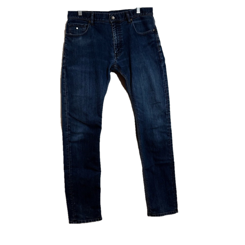 Z Zegna men blue straight denim jeans preppy western casual streetwear